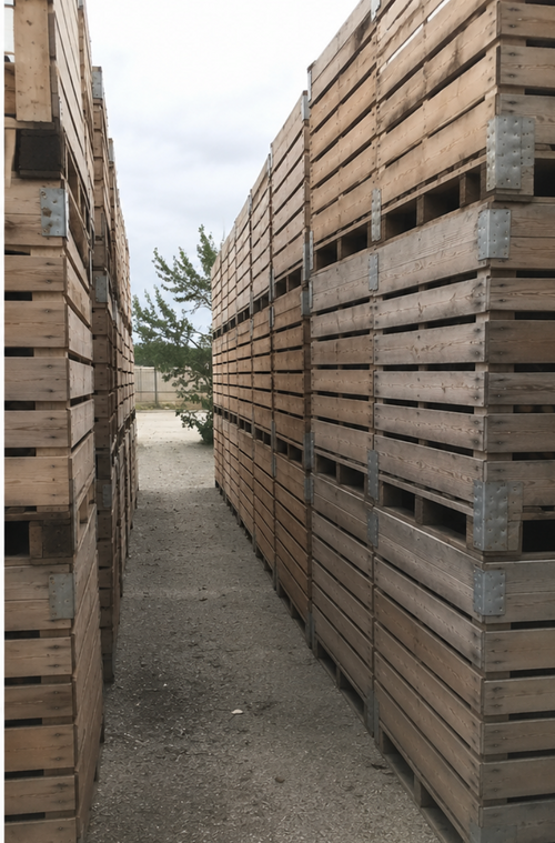 Oliventræsbrænde, 2 kasser (800 kg, stablet)